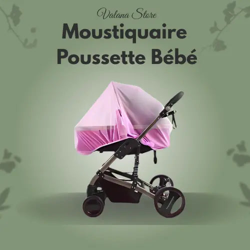 Moustiquaire poussette bébé rose, protection naturelle contre les insectes, pratique pour toutes poussettes