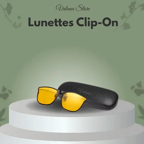 Lunettes clip-on polarisées grise, clip universel, vision claire jour et nuit, style moderne