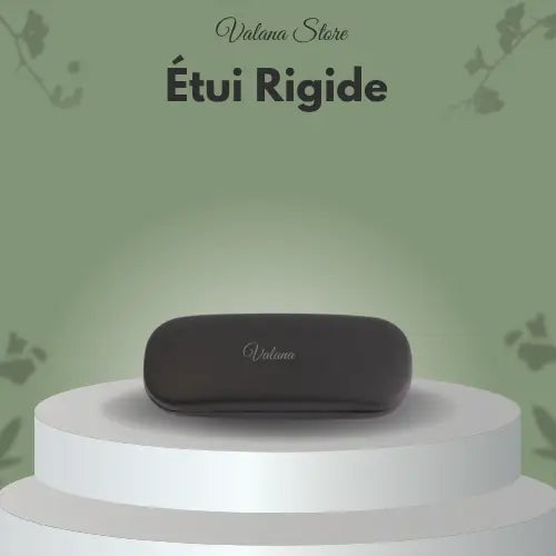 Étui rigide lunettes noir, boîte de protection cuir synthéthique, sécurité et confort pour lunettes de soleil ou de vue