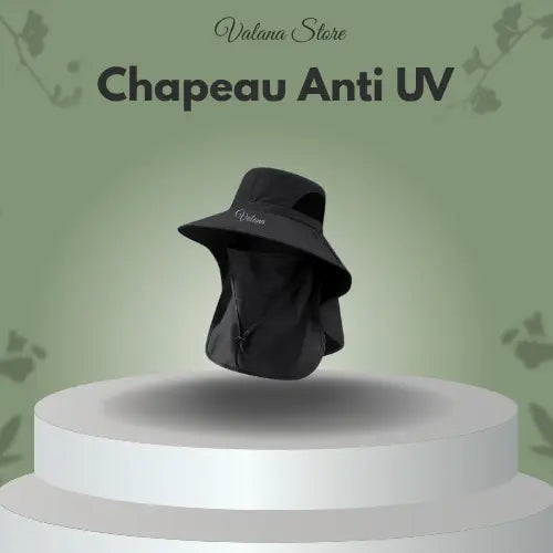 Chapeau anti uv homme noir, casquette randonnée, protection solaire UPF 50+ pour activités extérieures