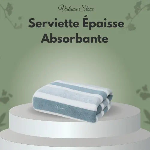 Serviette douce épaisse bleue, serviette de bain épaisse, douceur et absorption maximale pour l’été