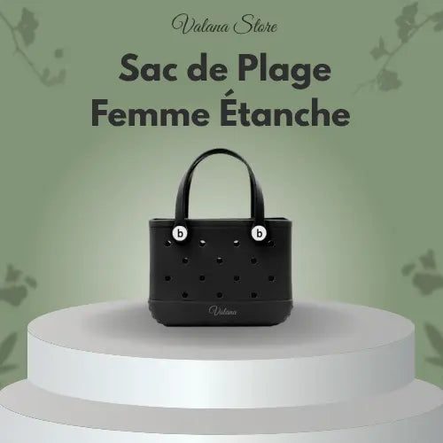 Sac de plage femme étanche noir, cabas imperméable et tendance, accessoire essentiel pour l’été