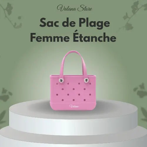 Sac de plage femme étanche rose, grand cabas, grand format et idéale pour vacances à la plage