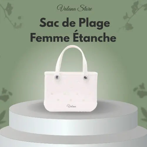 Sac de plage femme étanche blanc, cabas chic, sac imperméable pour un été sans souci