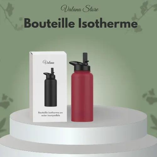 Bouteille isotherme 1 litre rouge, accessoire nomade, hydratation en toute circonstance