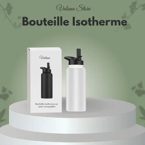 Bouteille isotherme 1 litre blanche, design épuré, gourde inox, hydratation saine et durable