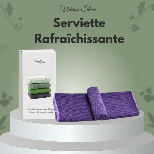 Serviette rafraîchissante violette, microfibre absorbante, serviette indispensable pour la chaleur estivale