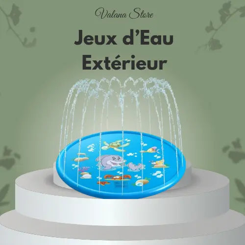 Jeux d’eau extérieur bleus, aire de jeux gonflable, activité aquatique amusante pour enfants en été