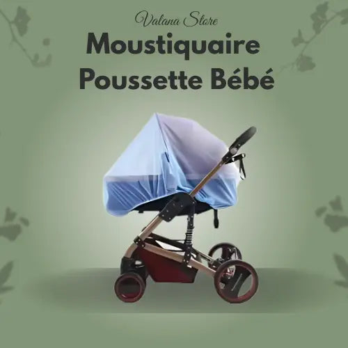 Moustiquaire poussette bébé bleue, moustiquaire universelle discrète, sécurité bébé toute la saison