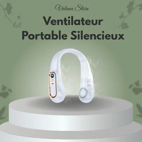 Ventilateur de cou silencieux blanc, ventilateur portable discret, fraîcheur continue pour toutes activités